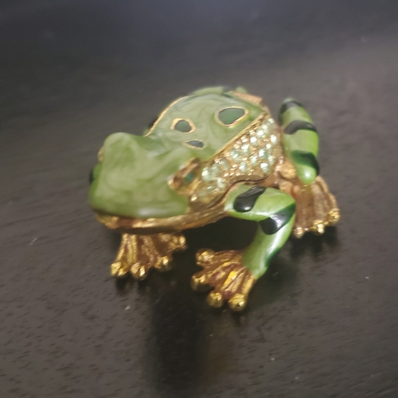 - Monet acrylic painted, pewter, bejeweled lucky frog miniature/charm/trin… - Picture 3 of 4